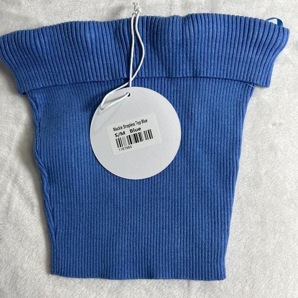 Princess Polly Mackie Strapless Top Women's Size Small/Medium Blue NWT - Picture 5 of 7